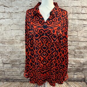 Jones New York Red and Blue Blouse